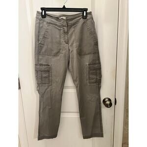 Eileen Fisher Women's Organic Cotton Blend Cargo Pants XS Zip Fly MidRise Casual